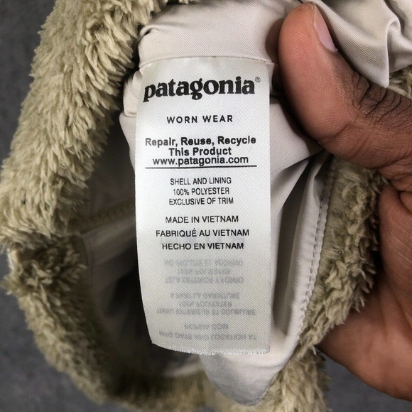 PATAGONIA Los Gatos Teddy Shaggy Fleece Vest 25216 El Cap Khaki Tan Beige Size M - Picture 6 of 10